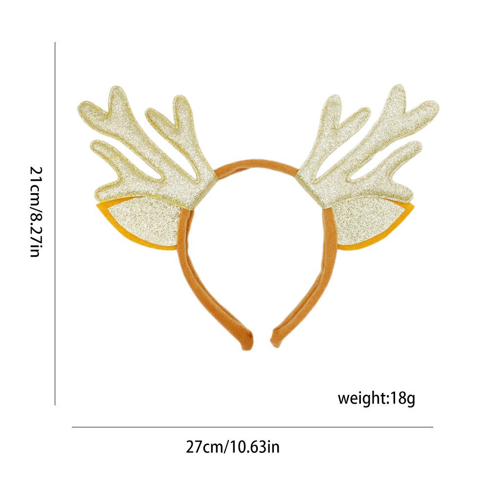 

Золотистый Мультяшный Ободок с Оленьими Рогами для Детей Идеально Подходит для Рождественских Праздников