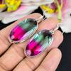Bi-Color Tourmaline Gemstone 925 Sterling Silver Jewelry Earring 2.17" KG-1745