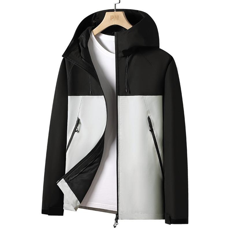 New single-layer jacket spring and autumn couple outdoor sports windproof waterproof jacket trendy casual color matching jacket