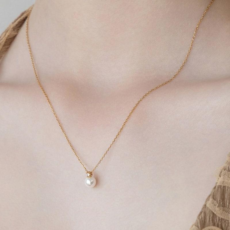 

TATIANA (925 Silver) 6mm Pearl Necklace NZ2491 Gold Plated