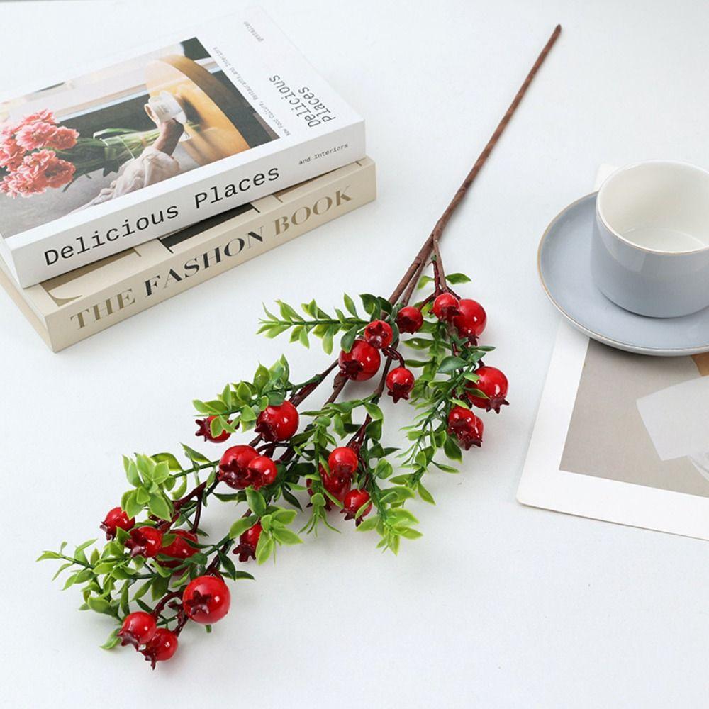 

Realistic Artificial Pomegranate Branches Plastic Fake Plants Foam Fruits Branches Birthday Decor 24 Fruit
