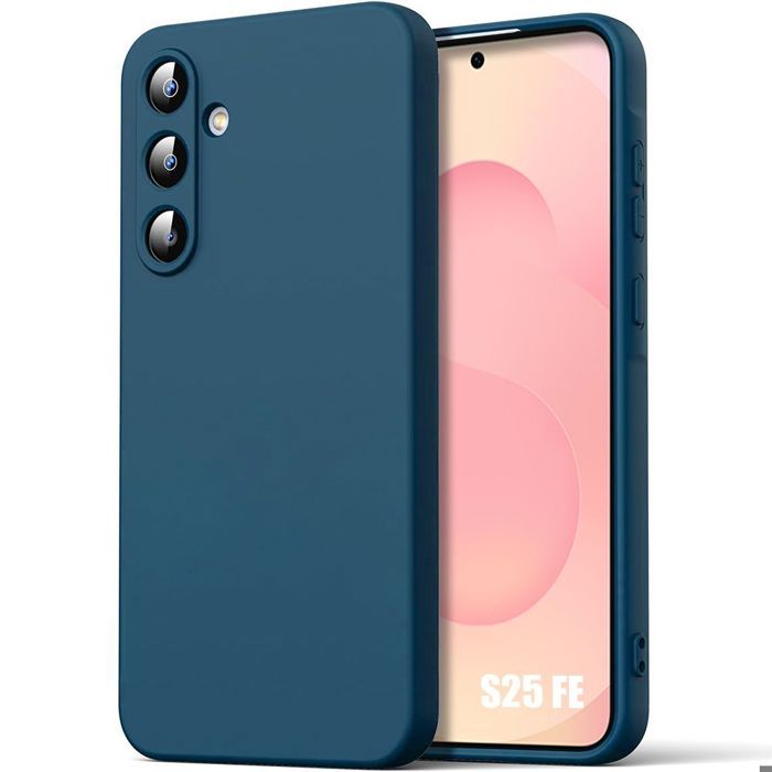 Schutzhülle - BOOLING - für Samsung Galaxy S25 FE - Ultra dünnes kratzfestes Silikon Marineblau