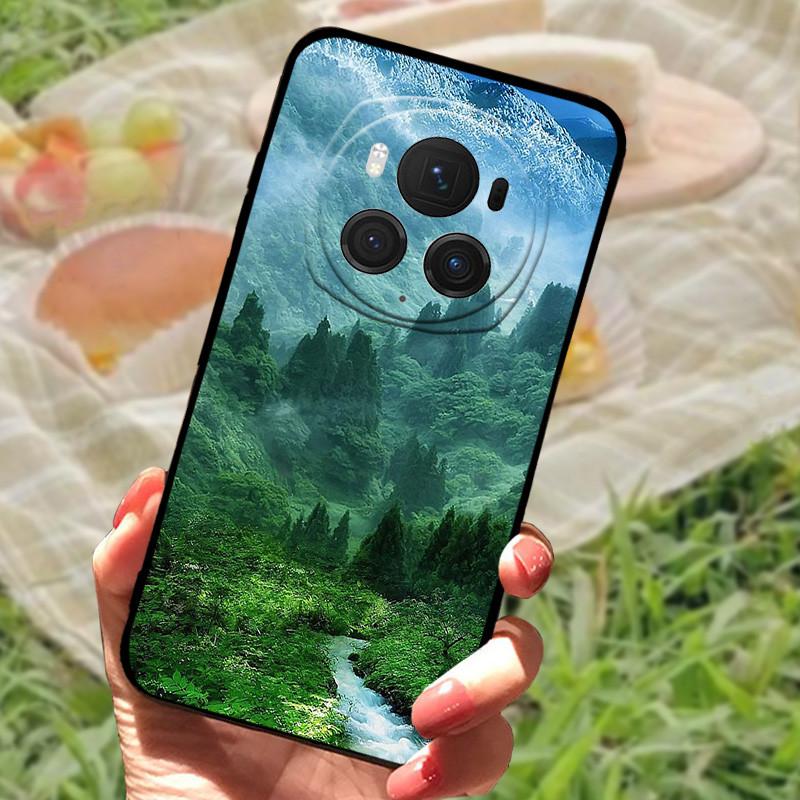 Für Honor Magic6 Pro Hülle Abdeckung Honor Magic6 Silikon Weich Marmor Schwarz Stoßstange Funda Coque für Honor Magic 6 Pro Vollständig Schützend