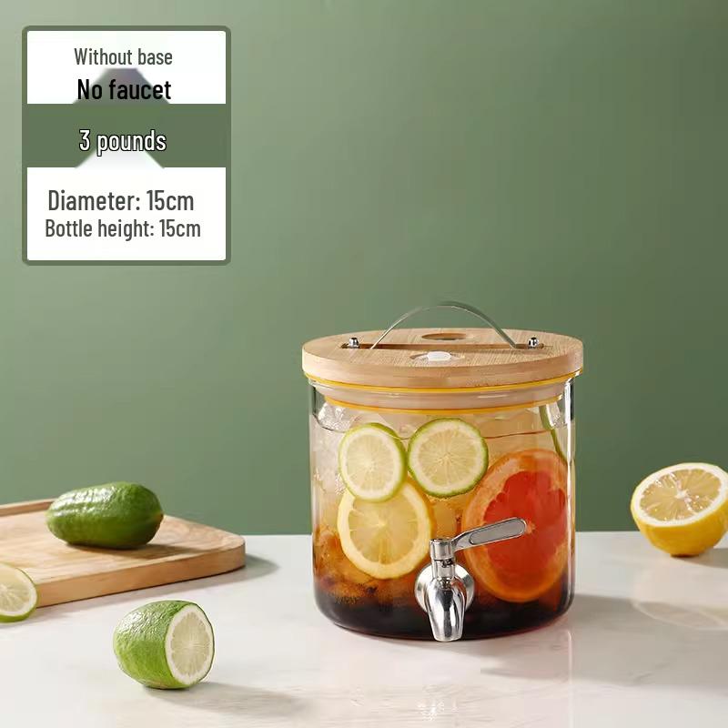 Glass Beverage Dispenser: High-Temperature Resistant Lemonade, Tea, and Juice Container