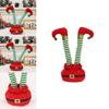 Charming Christmas Decoration Elf Feet Figurine In Red And White Striped Design