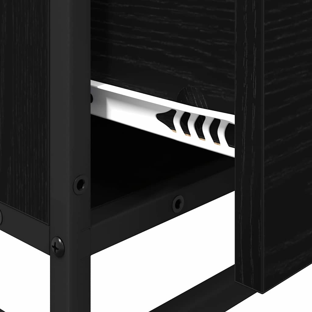 Bathroom Furniture Set 4 Pcs Black Oak Effect Particleboard