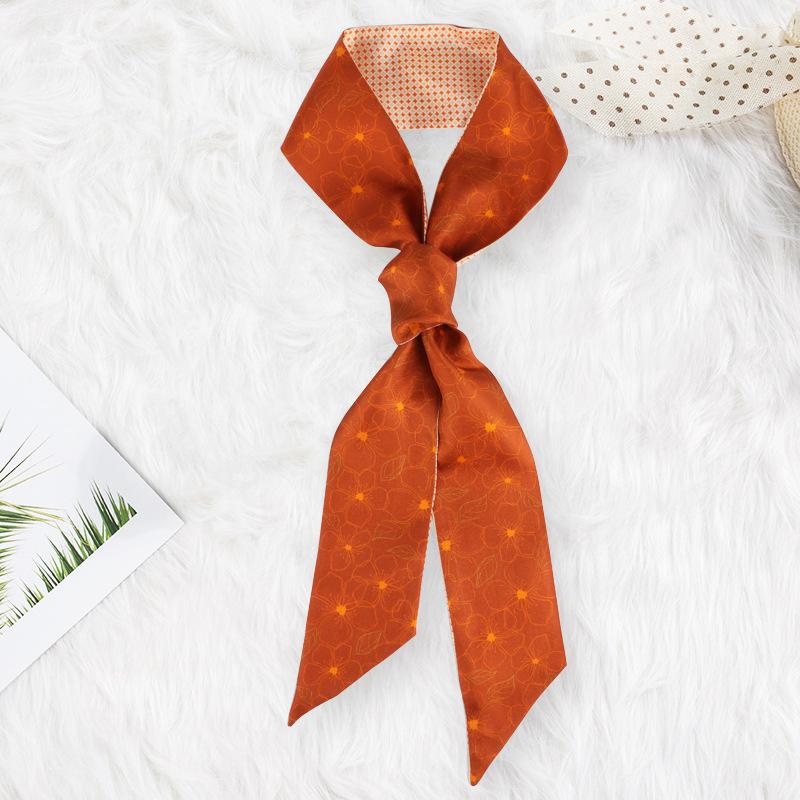 1116 Small Silk Scarf Ins French Headband Streamer Letter Retro Long Ribbon Decorative Small Scarf Scarf