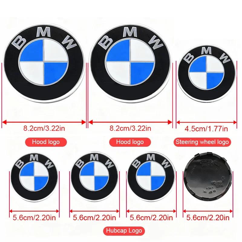 7Pcs Car Front Rear Logo Steering Wheel Center Sticker Hub Covers Accessories For BMW E93 F10 F20 F30 F40 F15 F25 F26 F31 F49 M3