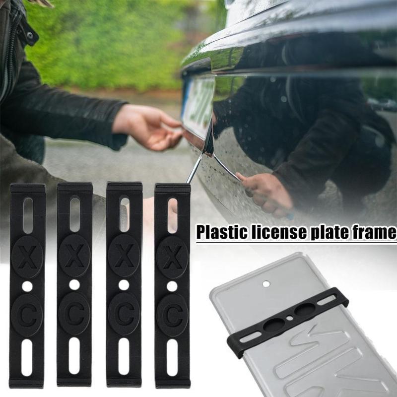 4Pcs Weather-Proof Frameless License Plate Frame Frameless License Plate Mount Car Tag Frame For Front And Rear Car Tags