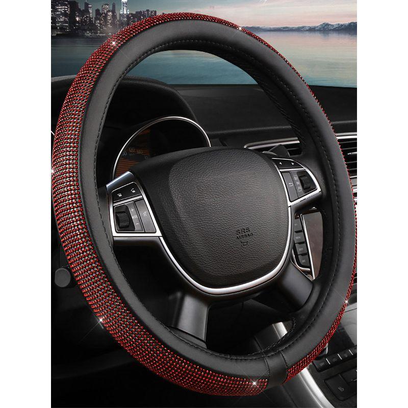 Car Steering Wheel Cover Universal Grip Cover Suitable for Four Seasons Summer Non-Slip Sweat-Absorbent Cute South Korea Fashion Rhinestone Diamond