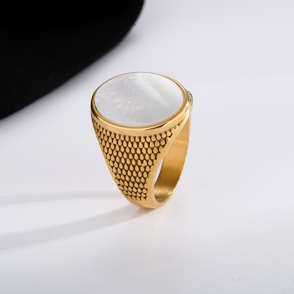 Klassische Herrenringe aus hochwertigem 316L-Edelstahl mit Onyx Trendschmuck