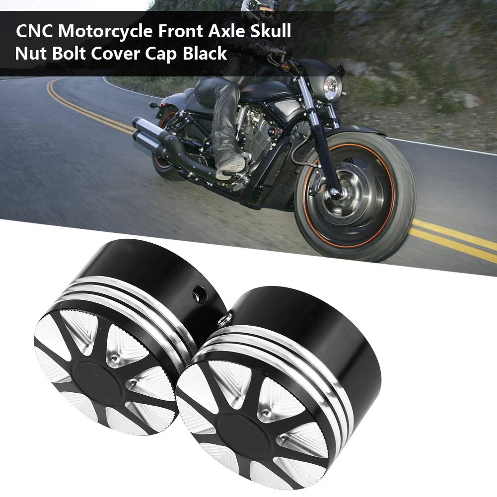 Gorgeri CNC Motocyklový Kryt Šroubu Matice Přední Nápravy Lebka pro Motocykl Černý