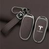 Samolepka na auto 2025 Nová Tesla Slitina zinku Kůže Klíčenka do auta Chytrý dálkový ovladač Pouzdro Kryt Taška Držák Pro Tesla Model X Model M Pro