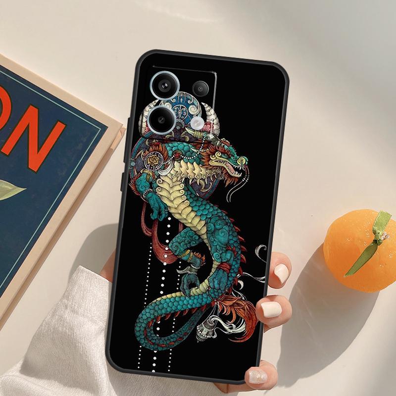 Fashion Chinese Dragon Funda For Xiaomi Redmi Note 14 Pro 9 10 11 12 13 Pro 10S 11S 12S Redmi 10C 12C 13C 14C Case