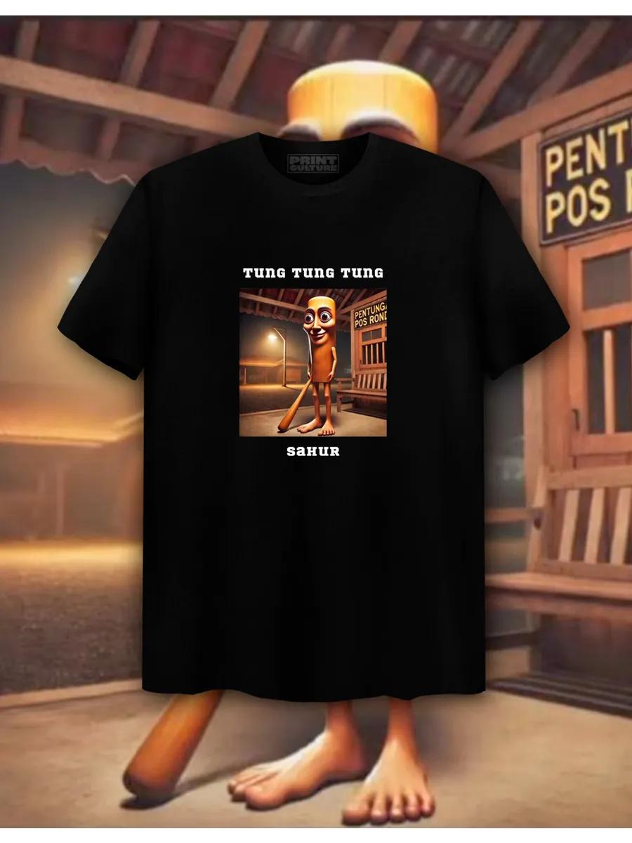 T-shirt with meme tung tung tung sahur print M