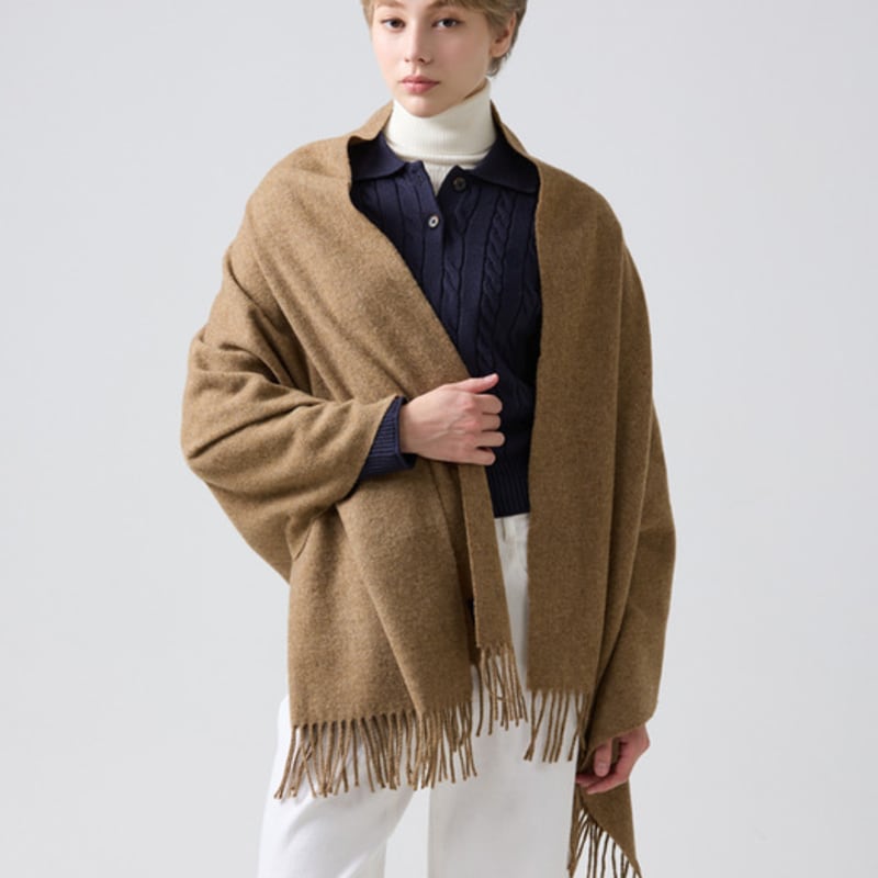 ABRAHAM MOON Merino Wolle Schal 70cm - Kamel