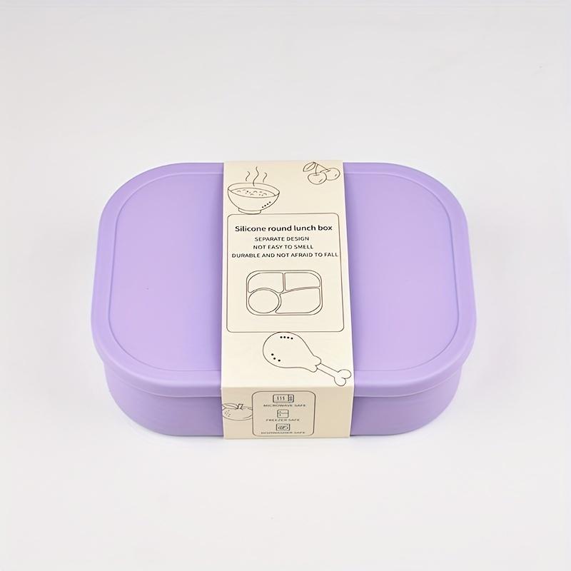 Silicone Bento Lunch Box Microwave Safe 4 Compartment Leak Proof Meal Container Hand Wash RectangularManualIdeal for Office Workers And Students фиолетовый 2336₽