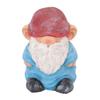 Garden Gnome Resin Structure Stable Bottom Retro Style Gnome Figurine for Patio Porch Decorations Flat Head Blue