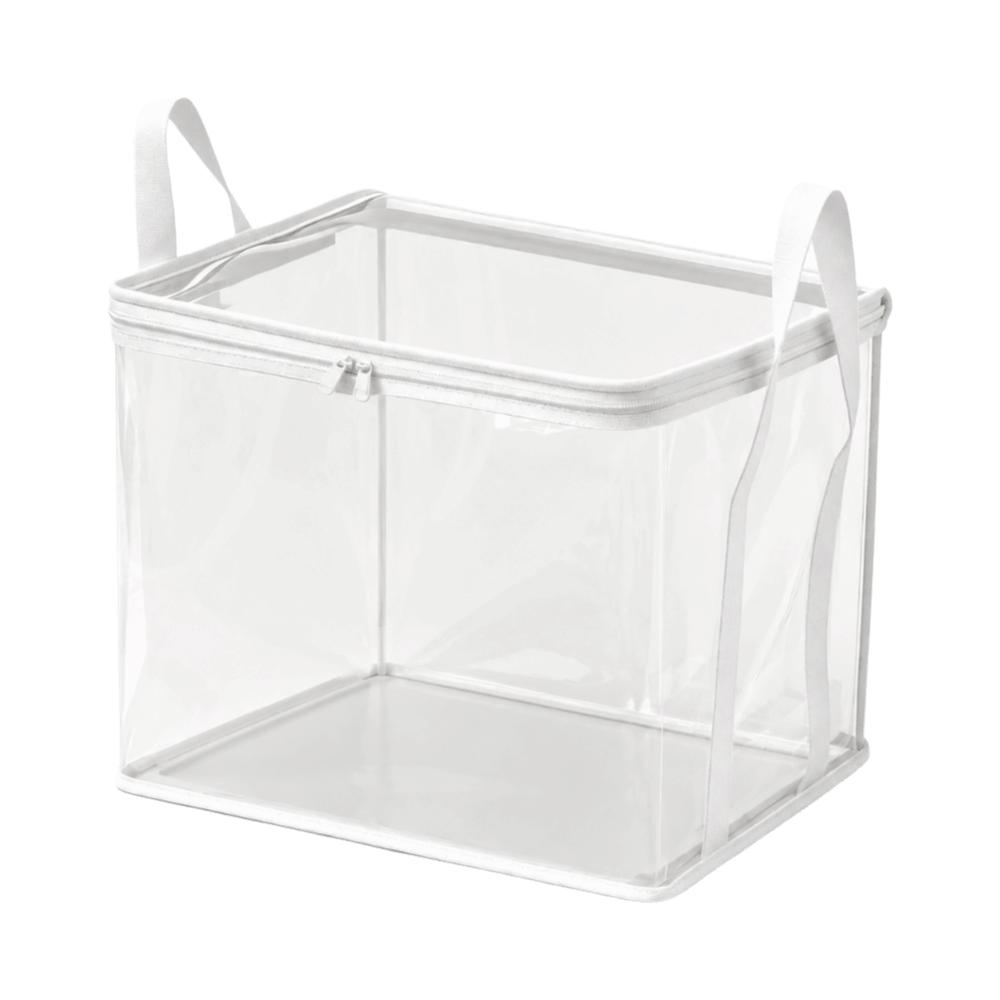Transparent Underwear Storage Large Capacity Clear Handbag Foldable Book Storage Box Bedroom 2pcs белый