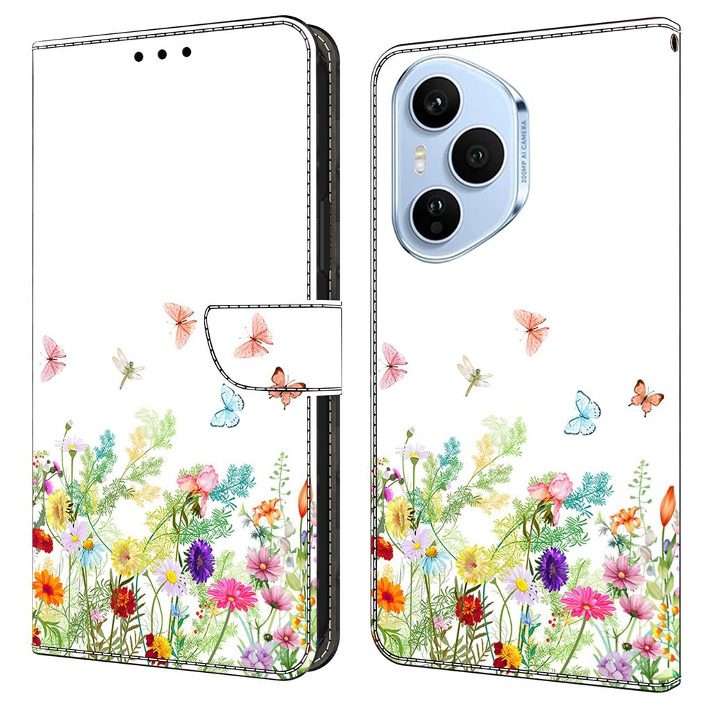 Pro Honor 400 Pro 5G (Globální) Kožené pouzdro s potiskem, peněženka, stojánek, flipový kryt na telefon