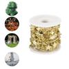 10 Meters Bead Chain ABS Electroplated Pearl Chain Fiver- Pointed Star Decorative String(Golden)