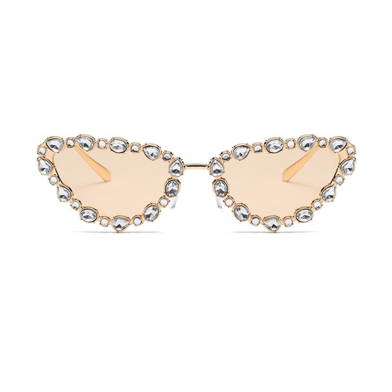 New Triangle Cat Eye Sunglasses Fashion Diamond Embedded Sun Glasses Stylish  Feelings High-End Sensation Fashionable