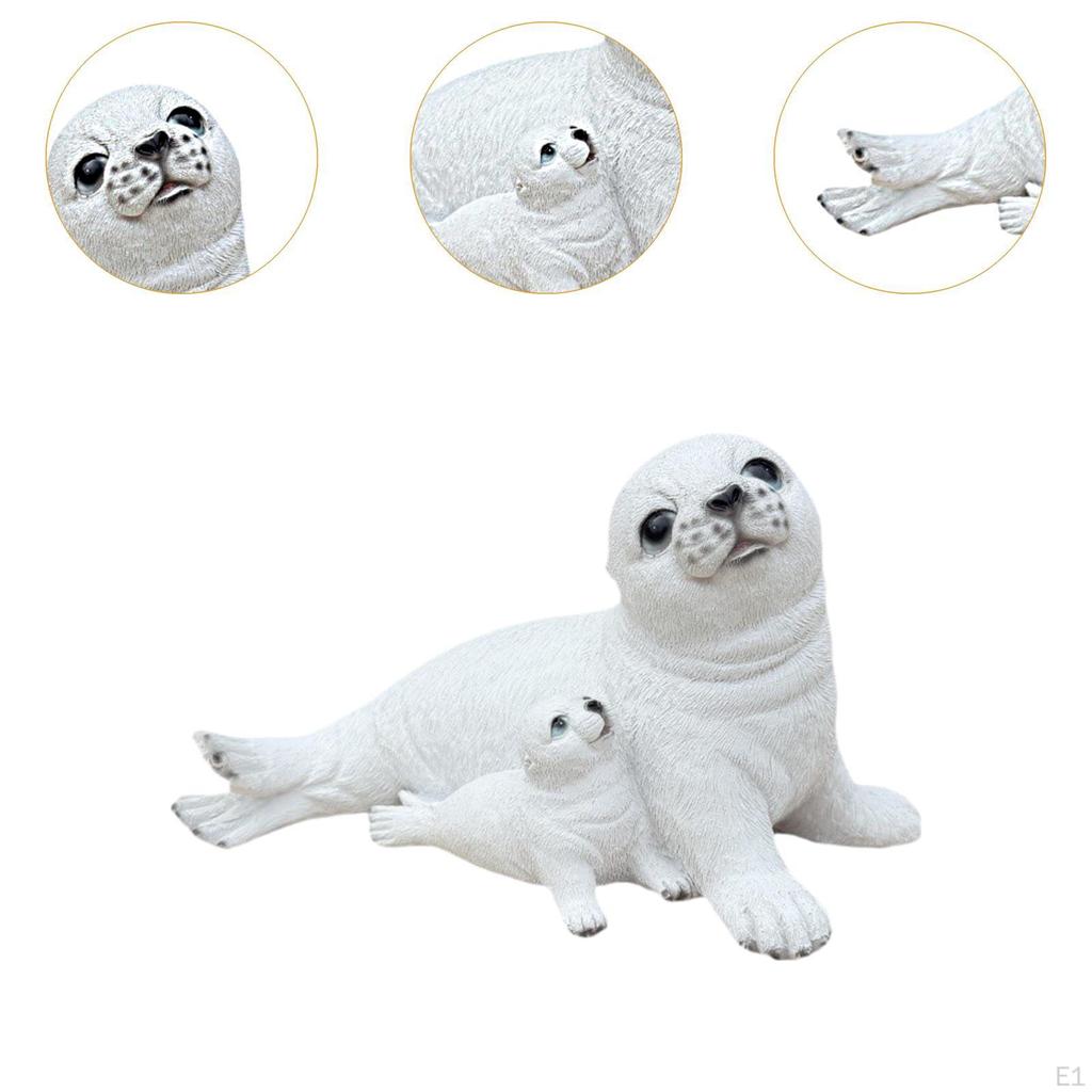 Sea Lion Garden Statue Decorative Figurine Resin Animal Sculpture Yard Art Decor for Lawn Landscape