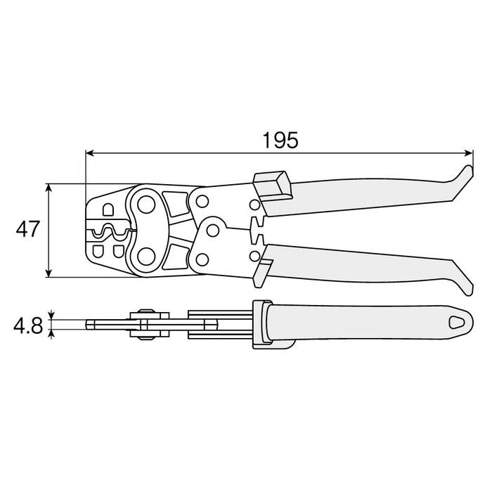 Hozan P-77 Crimp Tool (for Ring Sleeves) - Yellow - for 1.6x2/Small/Medium/Large