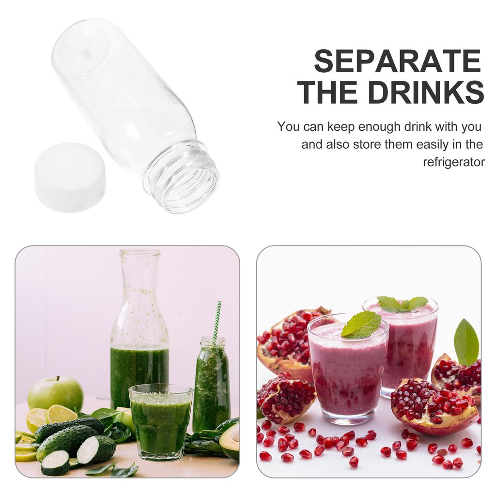 PET Plastic Transparent Milk Bottles 10pcs Juice Beverage Containers Disposable Water Jars for Sub Drinks