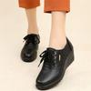 Fashion Spring Autumn Women's Fashion Pumps Shoes Lace Up Woman Wedge Casual Single Shoes Mother High Heels Work Shoes