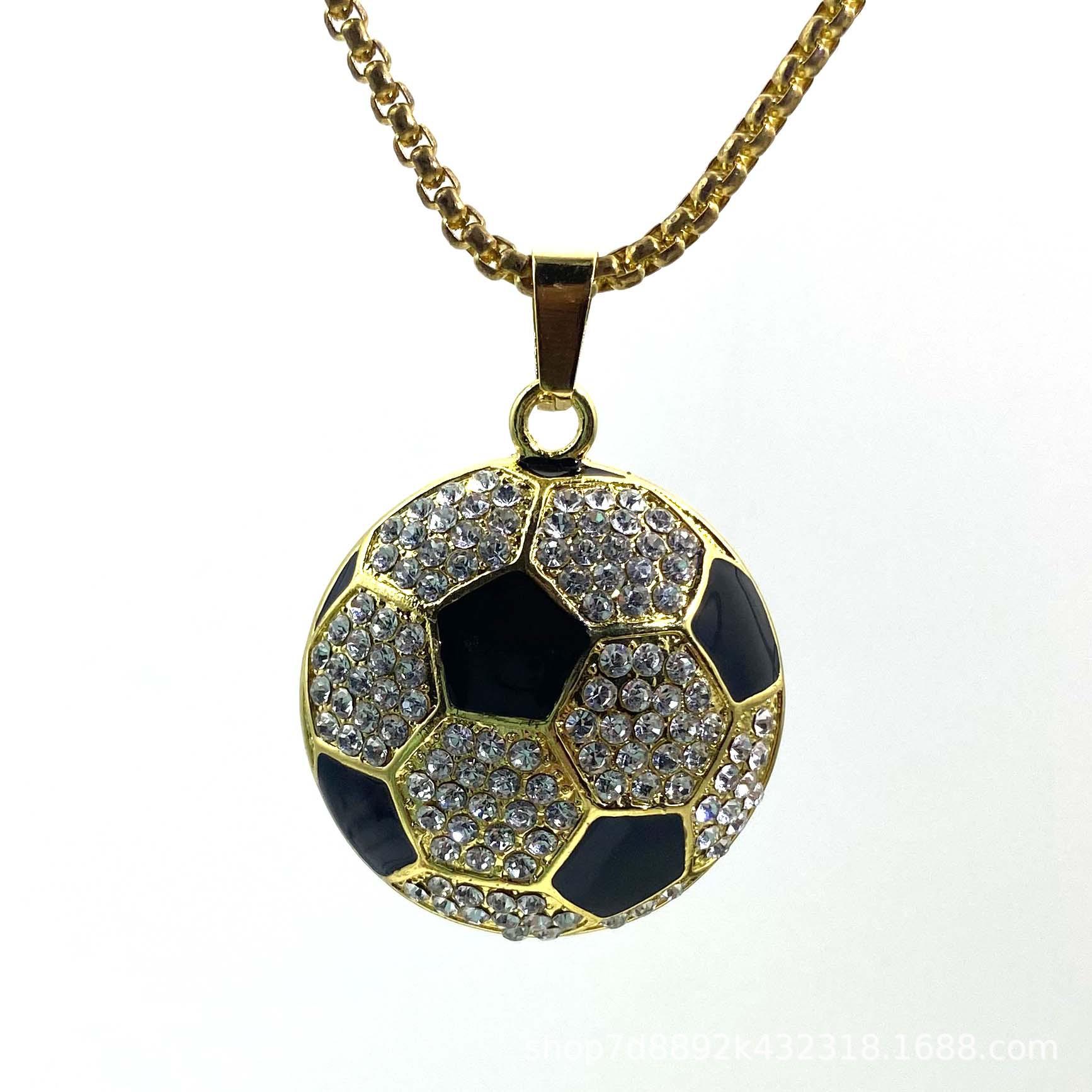 Хип-хоп Ожерелье Хип-хоп Позолоченный Алмазный Шарик Подвеска 50CM(Necklace Size)