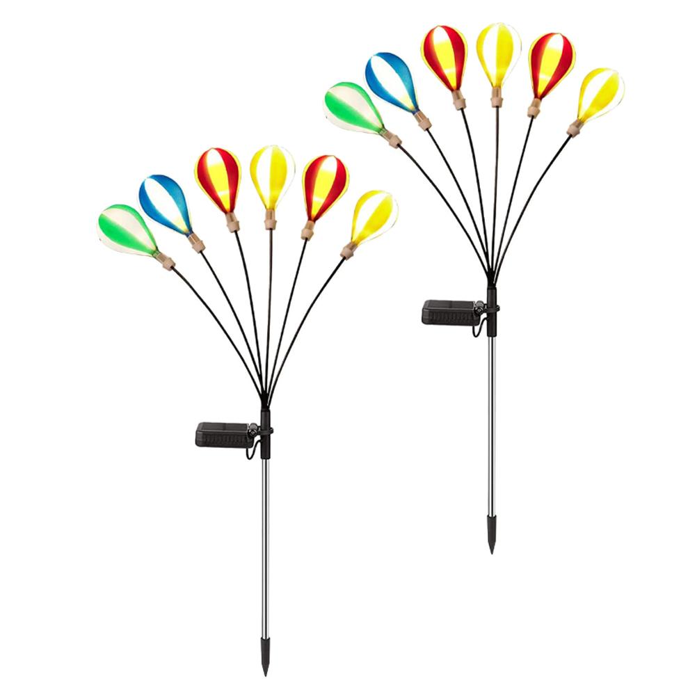 2 pack solar hot air balloon lamp Easter/Christmas outdoor garden decoration metal decoration durable and reliable waterproof lawn terrace space