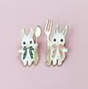 Personalized Cartoon Rabbit Fork Brooch - Cute Animal Metal Badge for Clothing Accessories