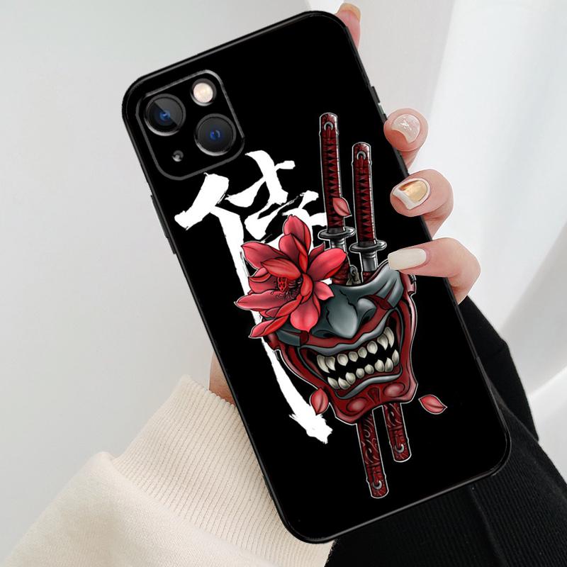 Japan Samurai Ninja Ronin Phone Case For iPhone 13 14 15 16 Pro Max 11 12 XS XR X Plus Shockproof Bumper Soft Cover