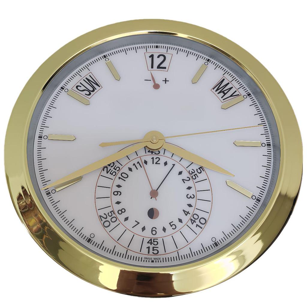 Leuchtende Lux Wandmontierte Metalluhr: Modernes Dekorationsstück für Wohnzimmer