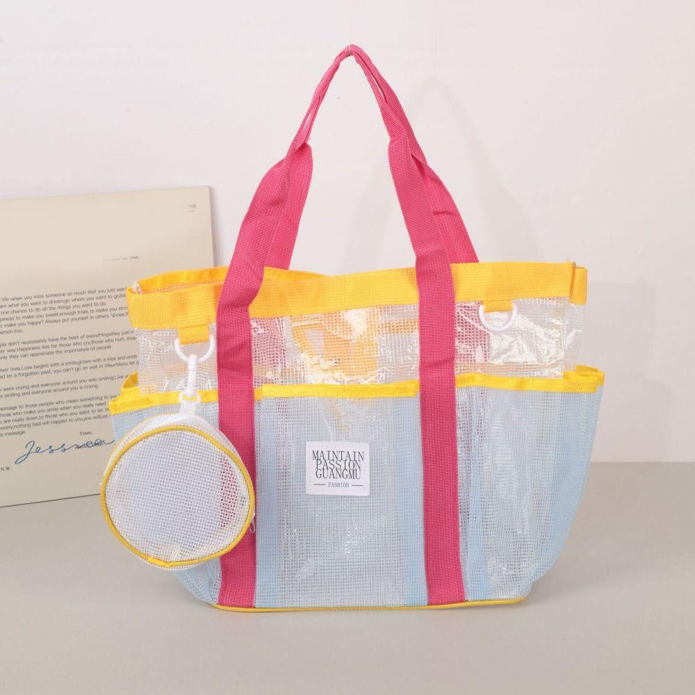 Large Capacity Mesh Swim Bag Breathable Swimming Handbag Durable Beach Storage Bag  Swimming