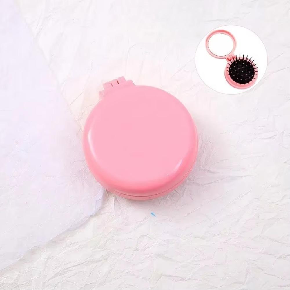 

Folding Hair Comb with Mirror Portable Mini Scalp Massage Brush Air Cushion Design for Hair Travel-Friendly Hairdressing Tool светло-розовый