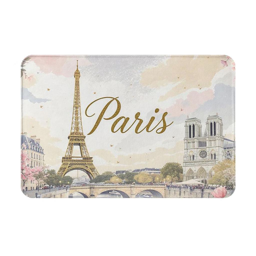 The Eiffel Tower Printed Anti-slip Doormat Floor Mat Sand Scraping Carpet Rug for Kitchen Entrance Home Bedroom Footpad Mats