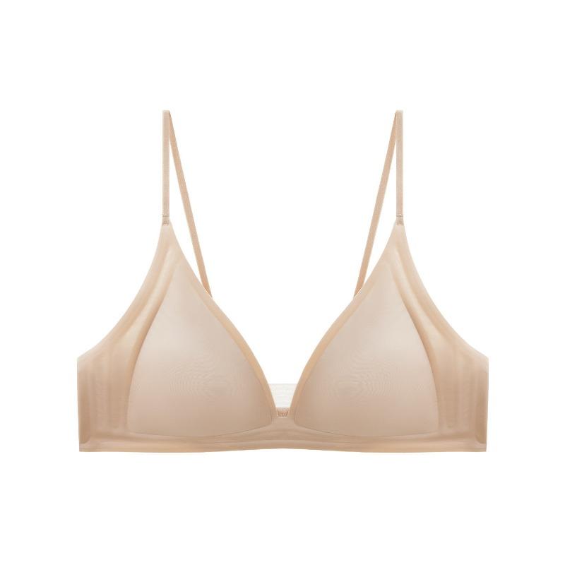 Women Invisible Seamless French Deep V Triangle Wireless Thin Strap Push Up Bra For Small Breast
