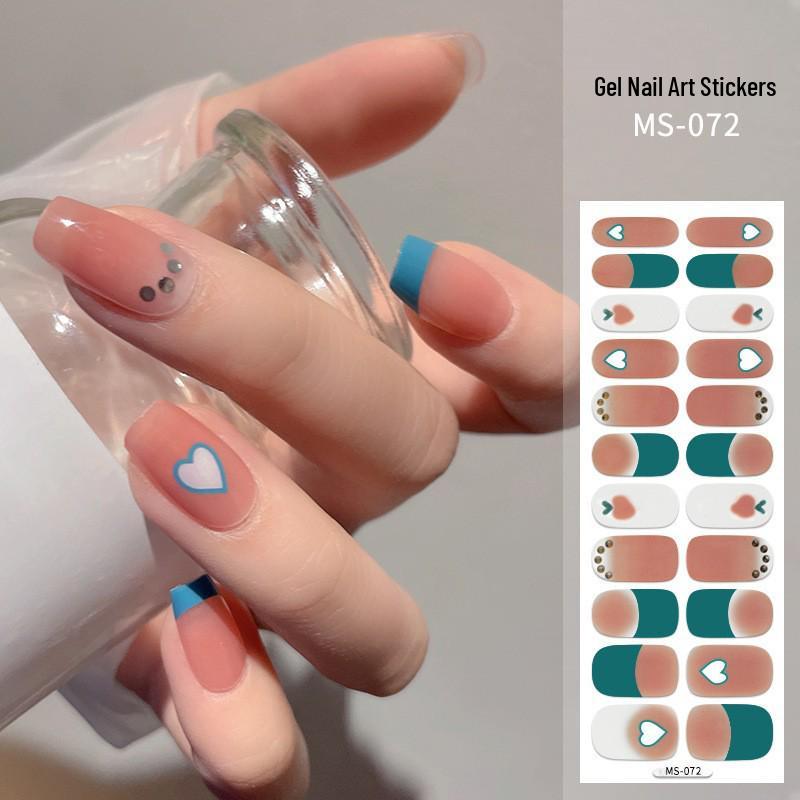 New Style Red Book Gel Nail Stickers: Semi-Western, Korean No-Bake Nail Art