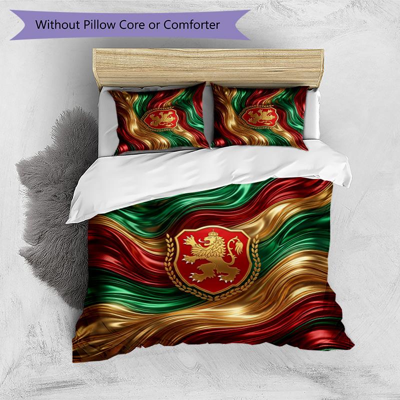 Set Biancheria da Letto Stampata Calcio Ungheria 3 Pezzi Copriletto Traspirante Accogliente come Regalo per Inaugurazione Casa o Festa