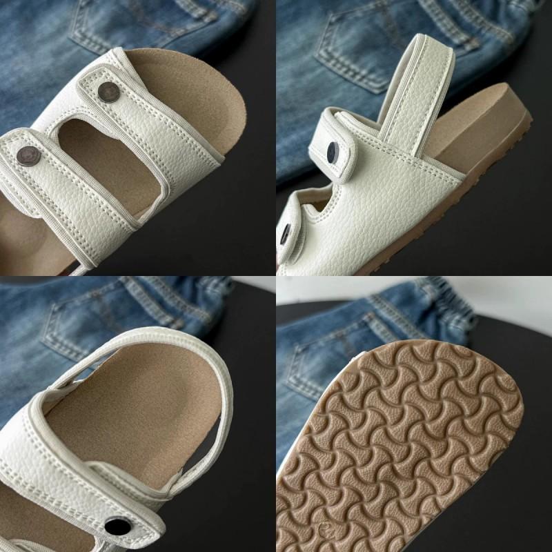 Kids Buckle Sandals Girls Boys Open-Toe Casual Beach Shoes Soft Sole Round Toe Adjustable Strap