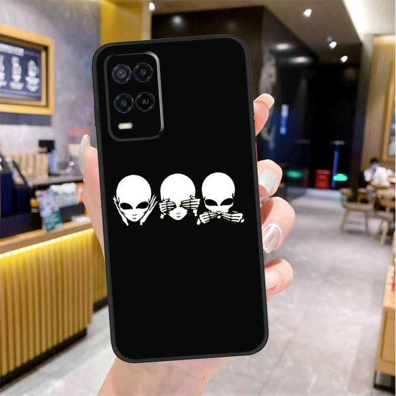 Aesthetic Alien Case For Oppo A96 A76 A16 A17 A18 A60 A80 A40 A38 A58 A78 A98 A94 A74 A54 A15 A57 A77 A5 Pro