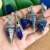 4pcs Lapis Lazuli Pendulum Set, a Lucky, Mystical, and Noble Crystal Widely Used for Various Occasions, Halloween Party Souvenirs, Witch Divination