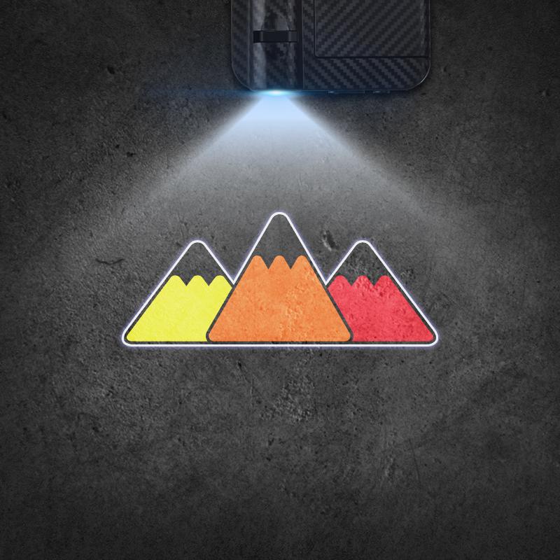 For Snow Mountain Emblem Toyota Prado Hilux Tacoma Tundra Car Door Light Welcome Lamp Wireless Projector Auto Decoration