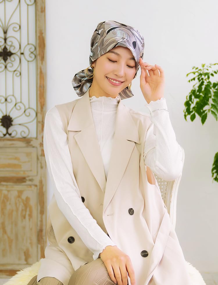 MY Medical Care Drug Pucci Pattern [KISS LIFE] Hat, Hat, Women's, Anti-cancer Turban, (Black) (kml100106c)