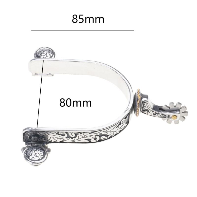 Stainless Steel Horse Spur Exquisites Roping Spur Rustproof Horse Boot Spur Decoration for Equestrian Competition