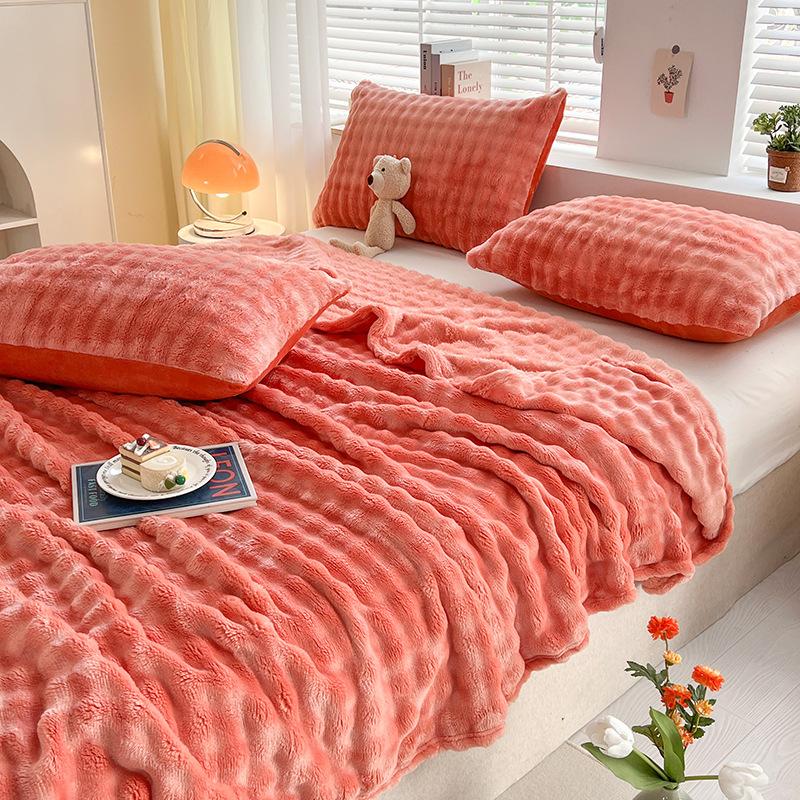 Cobertor de Pelúcia Coelho Imitado, Cobertor para Soneca no Escritório, Cobertor para Ar Condicionado, Cobertor Universal para Sofá para Todas as Estações, Roupa de Cama