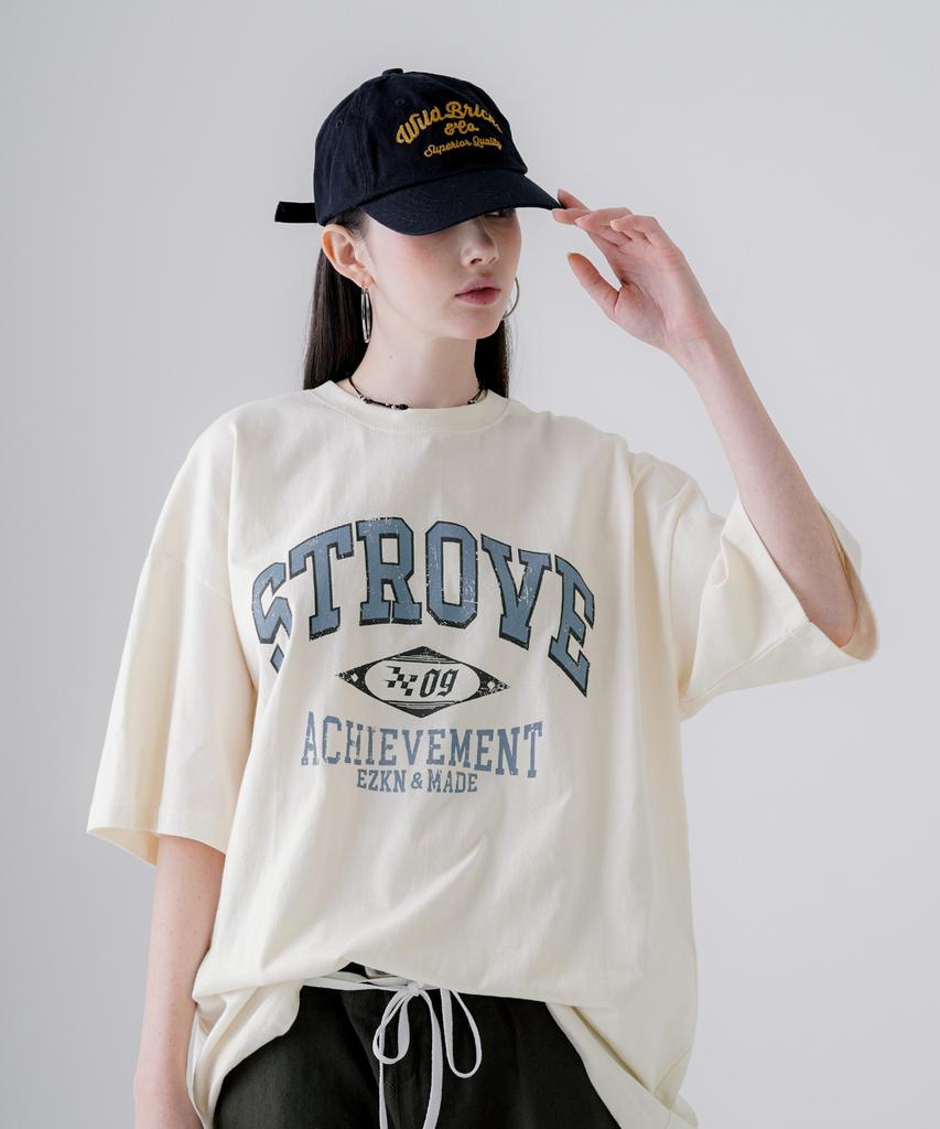 EZKATON Strobe Short Sleeve T-Shirt Cream Gray Kmst6774