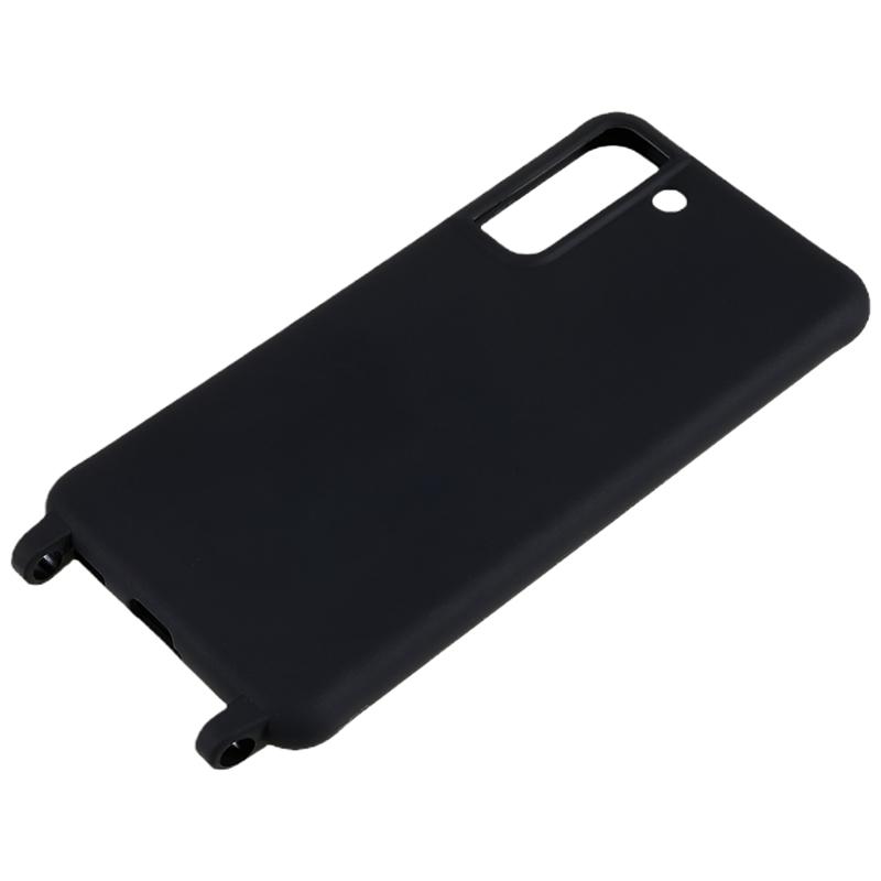 For Samsung Galaxy S21 FE 5G Shockproof Back Cover Flexible TPU Phone Case with Lanyard